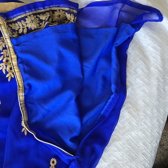 Elegant Royal Blue and Gold Embroidered Tunic Top Summer Indie Ethnic - Picture 11 of 12